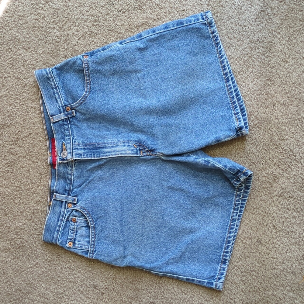 Levi's vintage women's classic denim high rise jean shorts long inseam